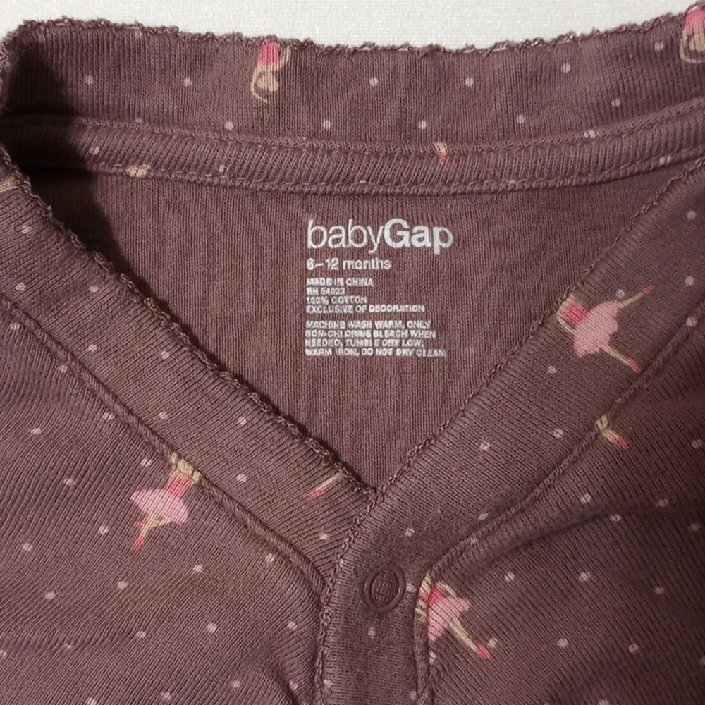 Baby Gap 6-12m Cotton One Piece Footed Ballerina Pajamas Ruffled Bum